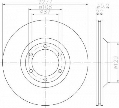 HELLA PAGID 8dd355113041 -  Тормозной диск